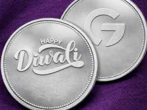 gold9 heritage silver diwali coin